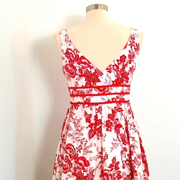 Robbie Bee Summer Fit & Flare Cotton Lined Floral Dress/ Size 8 - Picture 9 of 13